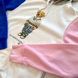 ★ SOLD ★ Rare Polo Bear Ralph Lauren Hoodie - Size S, Multi-Color Sleeves